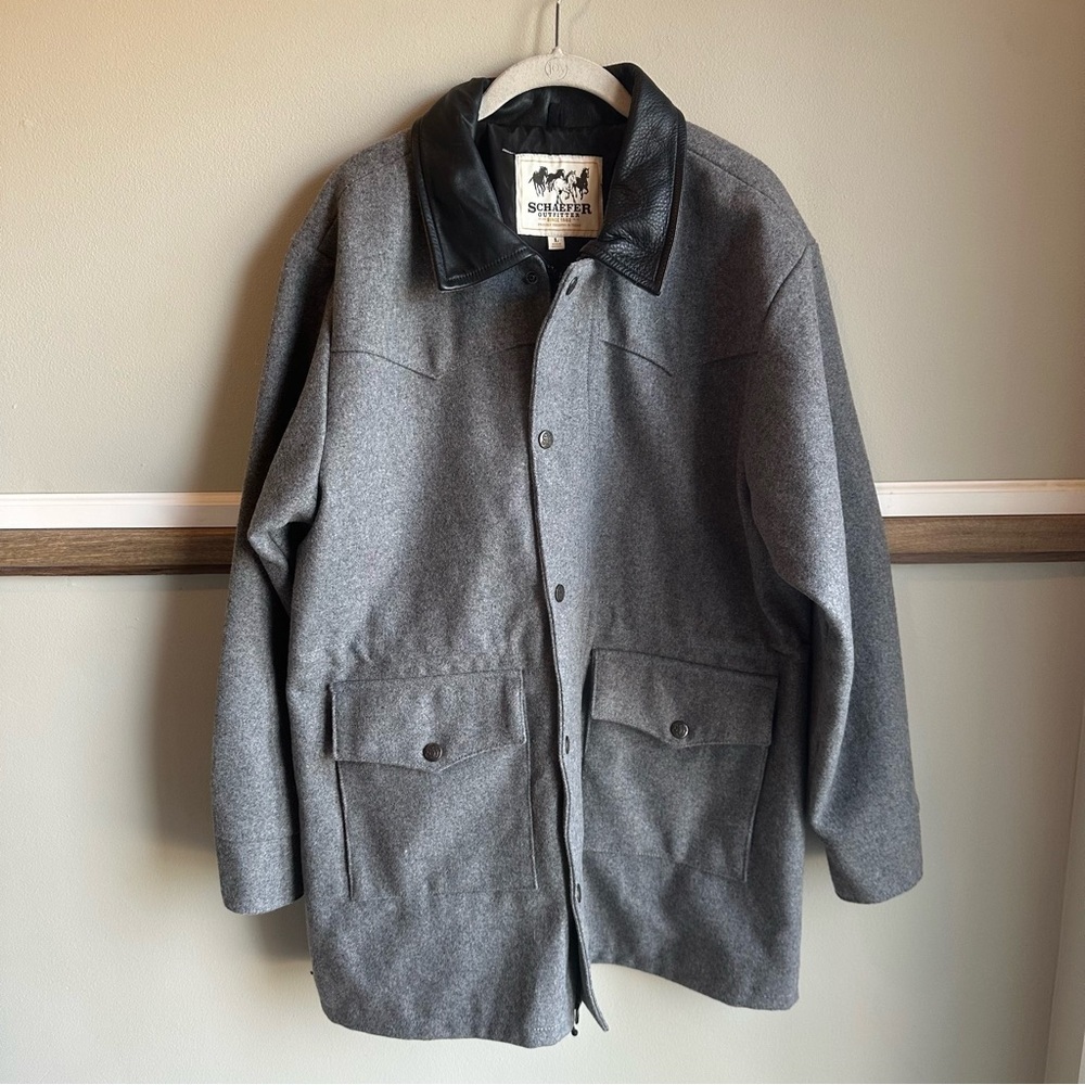 Schaefer Outfitter Wool Big Country Rancher Gray Jacket NWOT, flawed